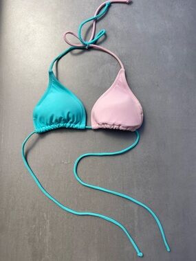 Blue Pink Triangle Bikini